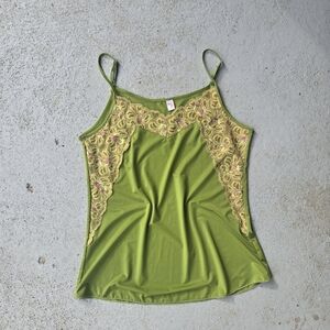Green Lace Trim Top